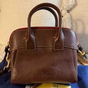 New Dooney and Bourke Florentine Leather crossbody-satchel Chestnut